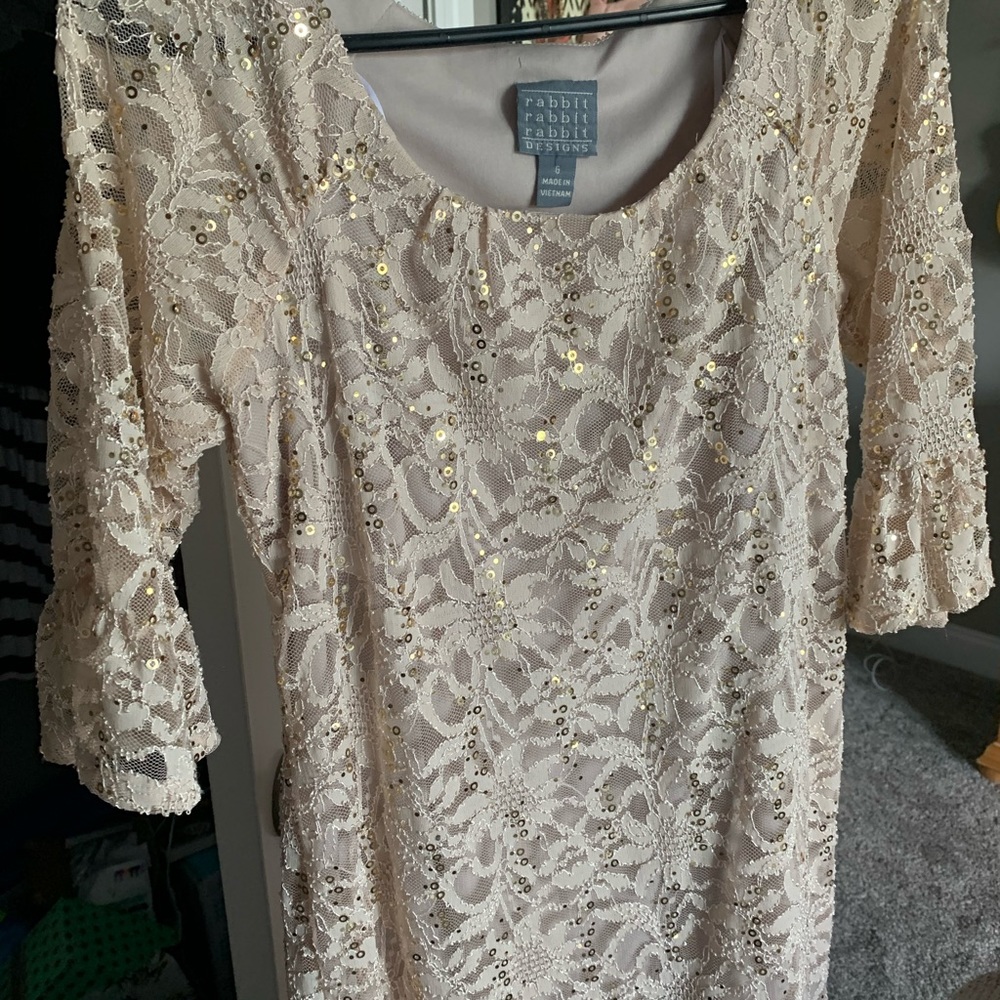 Brown sequins formal dress